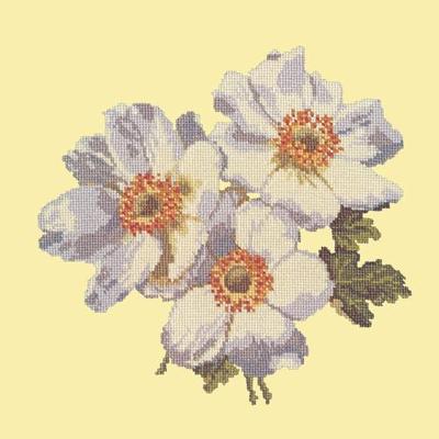 Anemone Needlepoint Kit Kits Elizabeth Bradley Design Butter Yellow 

