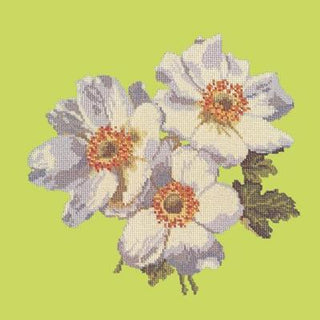Anemone Needlepoint Kit Kits Elizabeth Bradley Design Pale Lime 
