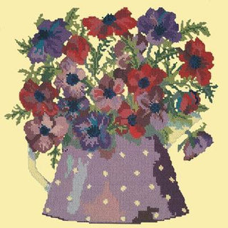 Anemone Pitcher Needlepoint Kit Kits Elizabeth Bradley Design Butter Yellow 
