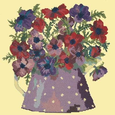 Anemone Pitcher Needlepoint Kit Kits Elizabeth Bradley Design Butter Yellow 
