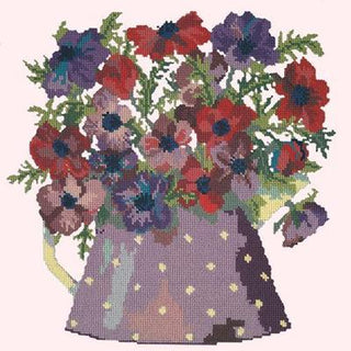 Anemone Pitcher Needlepoint Kit Kits Elizabeth Bradley Design Cream 
