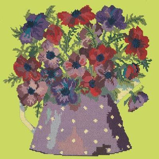 Anemone Pitcher Needlepoint Kit Kits Elizabeth Bradley Design Pale Lime 
