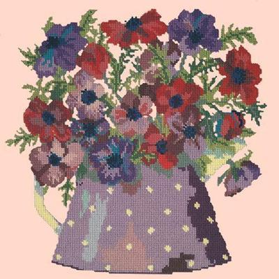 Anemone Pitcher Needlepoint Kit Kits Elizabeth Bradley Design Salmon Pink 
