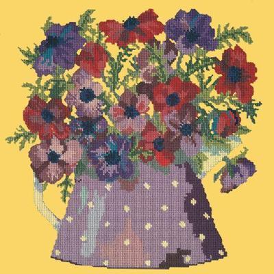 Anemone Pitcher Needlepoint Kit Kits Elizabeth Bradley Design Sunflower Yellow 
