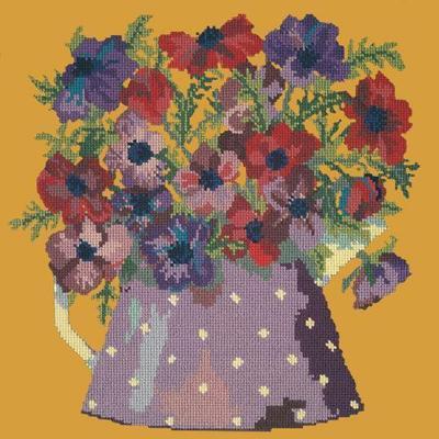 Anemone Pitcher Needlepoint Kit Kits Elizabeth Bradley Design Yellow 
