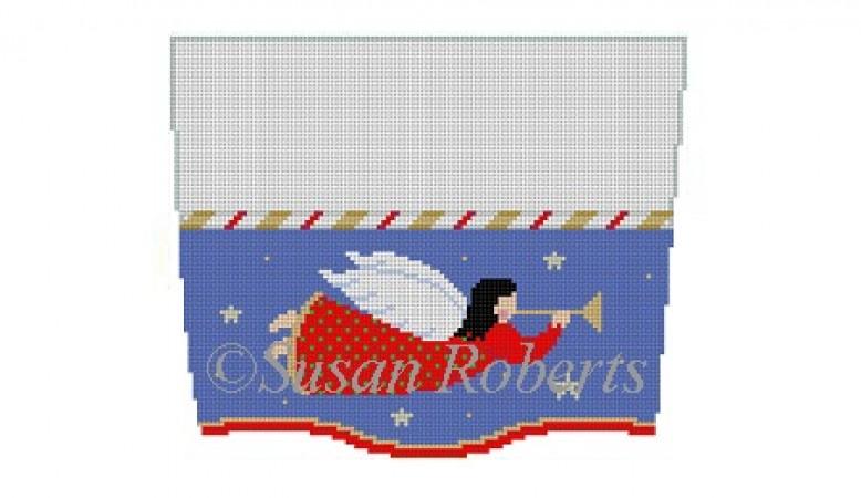 Angel Flying Stocking Topper Painted Canvas Susan Roberts Needlepoint Designs Inc. 