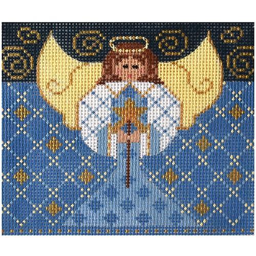 Angel in Blue Roll Up Small Painted Canvas Danji Designs 