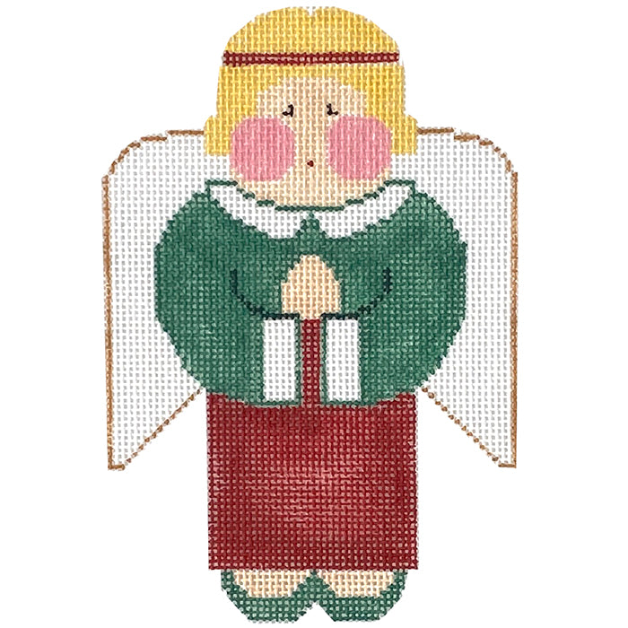 Angel Topper Stand Up Figure Painted Canvas Kathy Schenkel Designs  - 1