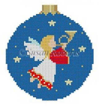 Angel with Horn Painted Canvas Susan Roberts Needlepoint Designs, Inc. 
