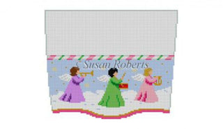 Angels with Instruments Stocking Topper Painted Canvas Susan Roberts Needlepoint Designs Inc. 
