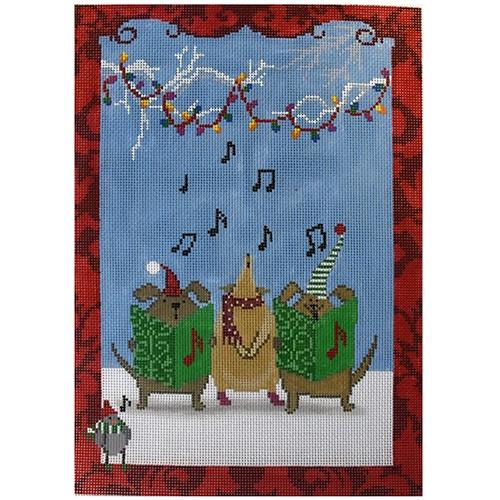 Animal Christmas Choir Painted Canvas CBK Needlepoint Collections  - 1