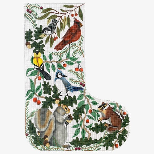 Animals & Birds Stocking on 13 Painted Canvas Susan Roberts Needlepoint Designs Inc. 