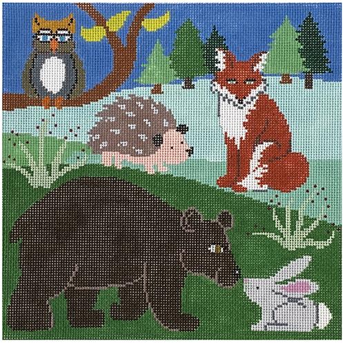 Animals in the Forest Painted Canvas Patti Mann 