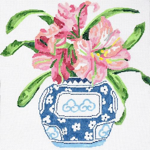 Another Blooming Amaryllis Painted Canvas Jean Smith  - 1