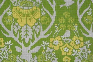 Antler Damask   Basil Painted Canvas Cooper Oaks Design 
