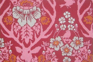 Antler Damask   Peony Painted Canvas Cooper Oaks Design 
