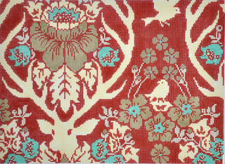 Antler Damask   Terra Cotta Painted Canvas Cooper Oaks Design 
