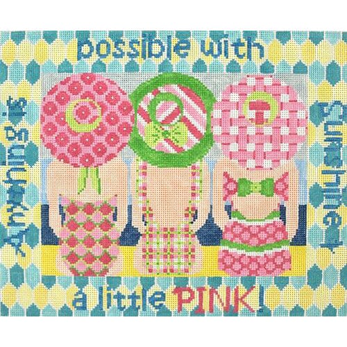 Anything is Possible... Painted Canvas Two Sisters Needlepoint  - 1