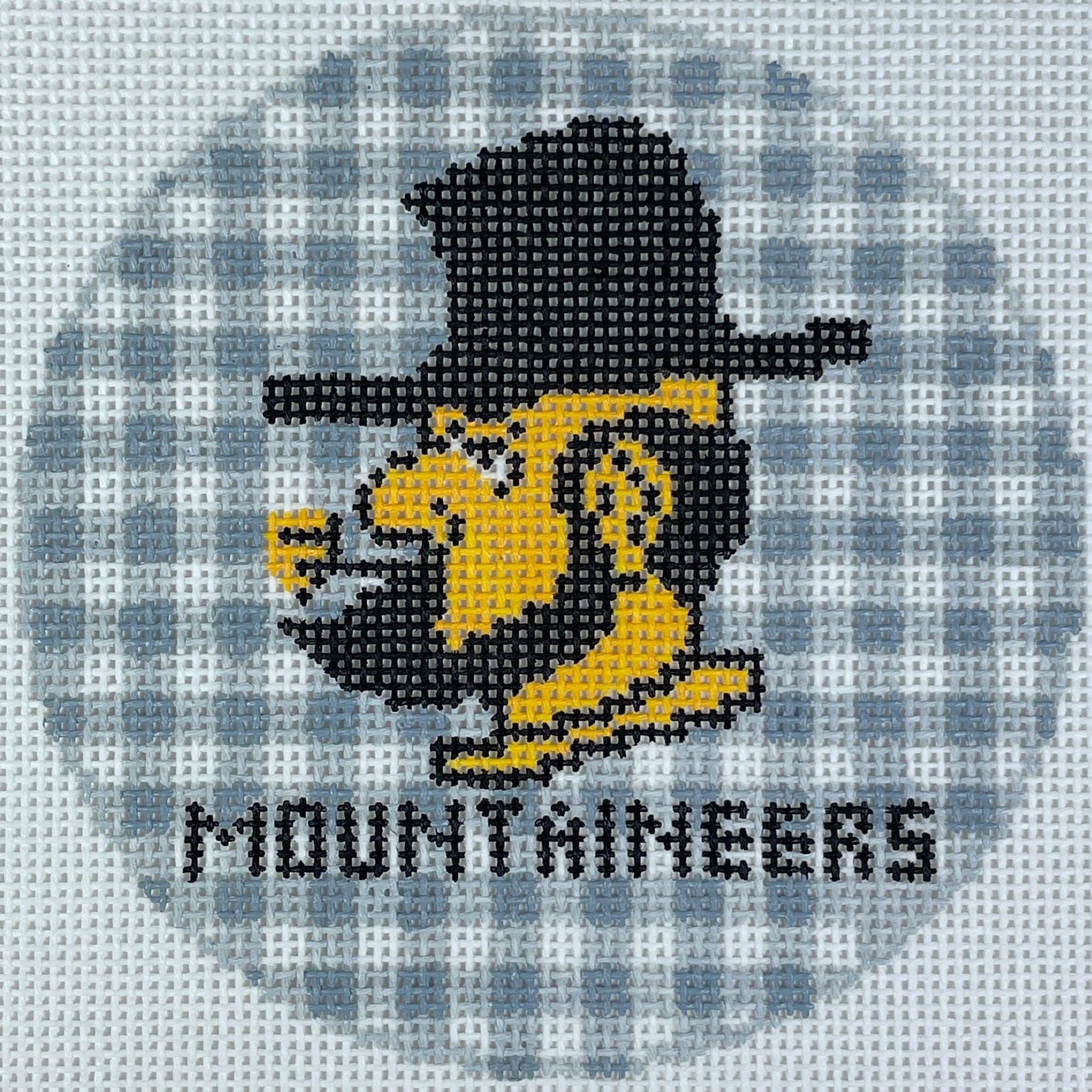 App State Gingham Round Painted Canvas Wipstitch Needleworks 
