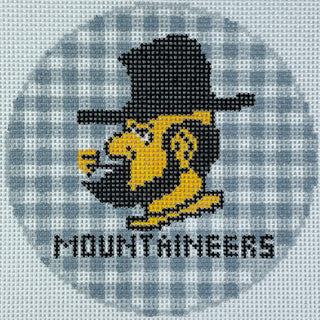 App State Gingham Round Painted Canvas Wipstitch Needleworks 
