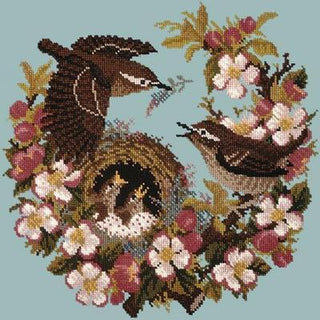 Apple Blossom Needlepoint Kit Kits Elizabeth Bradley Design Pale Blue 
