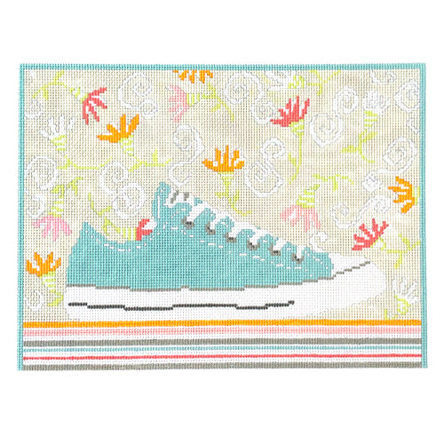 Aqua Sneaker Painted Canvas Pippin 