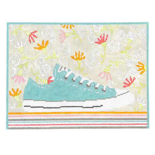 Aqua Sneaker Painted Canvas Pippin  - 1