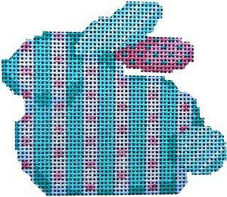 Aqua Stripe / Dots Baby Bunny Painted Canvas Associated Talents 
