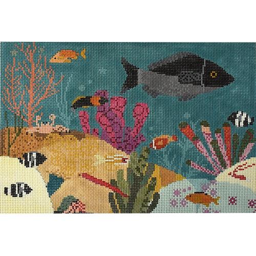 Aquarium Painted Canvas Birds of a Feather 
