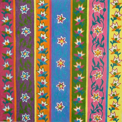 Arabesque Stripes Painted Canvas Julie Mar Needlepoint Designs 