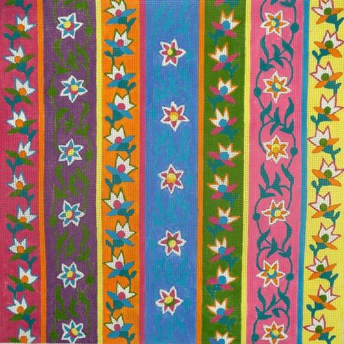Arabesque Stripes Painted Canvas Julie Mar Needlepoint Designs  - 1