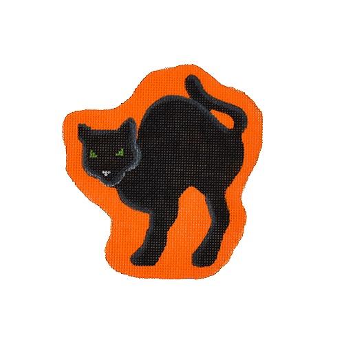 Arched Black Cat Painted Canvas Pepperberry Designs 