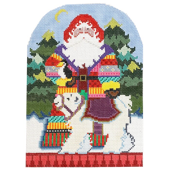 Arctic Santa Painted Canvas NeedleDeeva  - 1