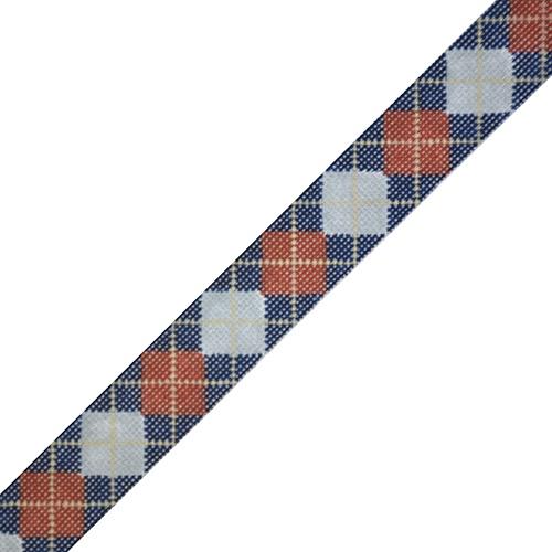 Argyle Belt - Grey/Red/Khaki on 18 Painted Canvas The Meredith Collection 