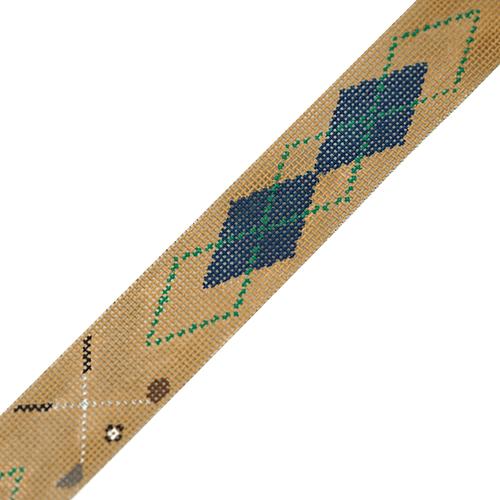 Argyle Golf Belt Painted Canvas The Meredith Collection  - 1