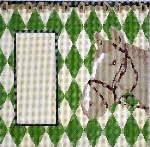 Argyle Horse Eyeglasses Case Painted Canvas J. Child Designs  - 1