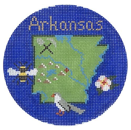 Arkansas Ornament Painted Canvas Silver Needle 
