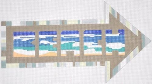 Arrow Signs: Beach Painted Canvas Julie Mar Needlepoint Designs  - 1