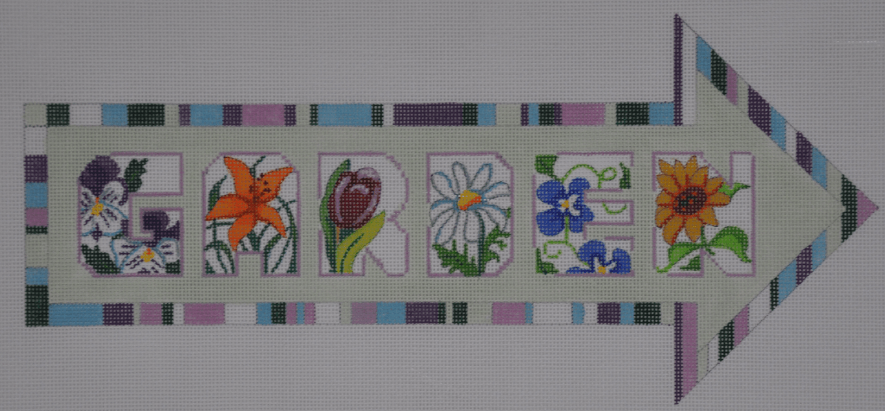 Arrow Signs: Garden Painted Canvas Julie Mar Needlepoint Designs 