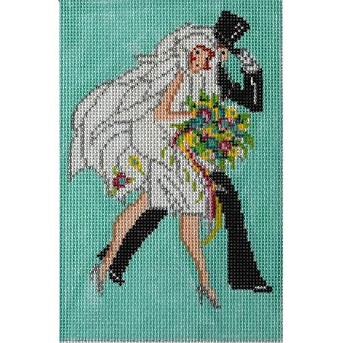 Art Deco Wedding Walk Painted Canvas The Meredith Collection  - 1