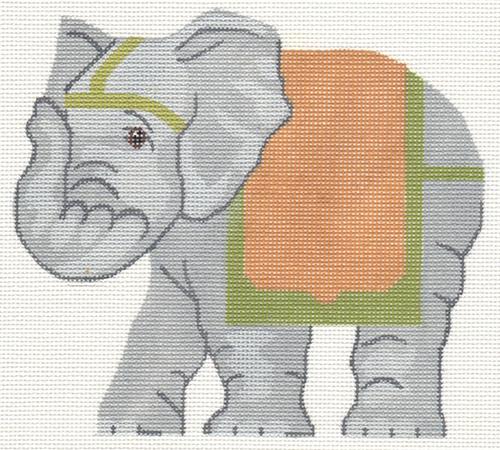 Asian Elephant Painted Canvas Labors of Love Needlepoint 