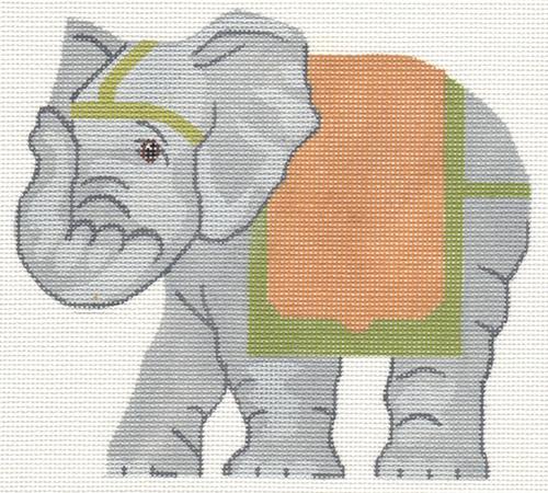 Asian Elephant Painted Canvas Labors of Love Needlepoint  - 1