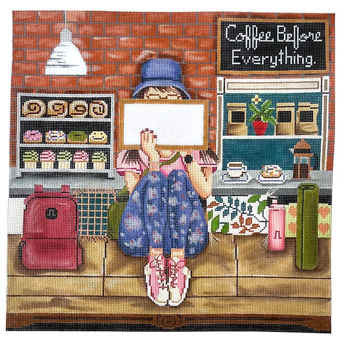 Athletic Stitching Girl Painted Canvas Gayla Elliott 