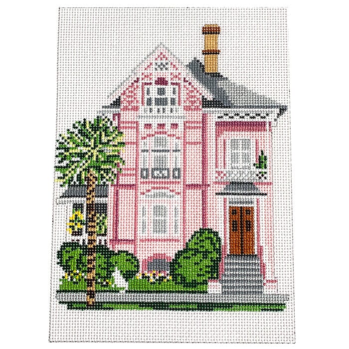 Atlantic House (Drayton) in Charleston on 13 Painted Canvas Needle Crossings 

