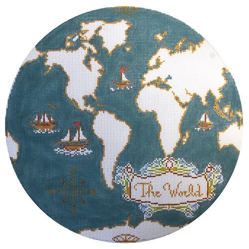 Atlas Pillow in Mallard Green Painted Canvas The Plum Stitchery 