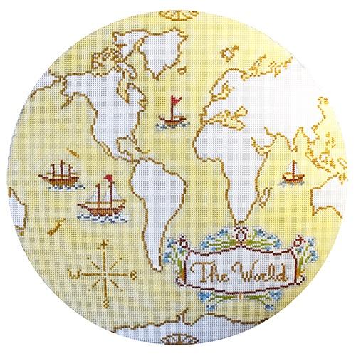 Atlas Pillow in Yellow Painted Canvas The Plum Stitchery  - 1