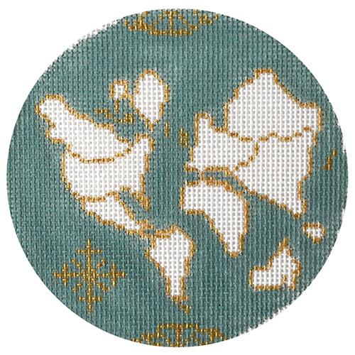 Atlas Round   Mallard Painted Canvas The Plum Stitchery  - 1