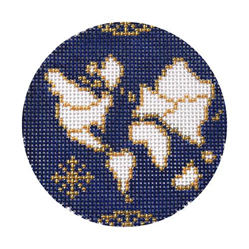 Atlas Round Ornament on 13 Painted Canvas The Plum Stitchery  - 1