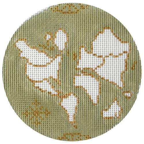 Atlas Round - Sage Painted Canvas The Plum Stitchery 