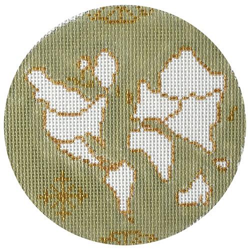 Atlas Round   Sage Painted Canvas The Plum Stitchery  - 1